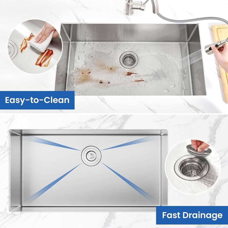 Undermount Single Bowl Kitchen Sink (Sink Only)