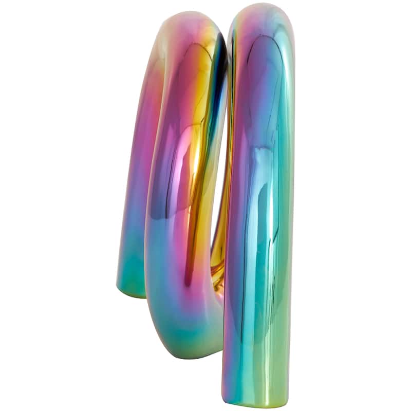 Silver, Gold or Multi Ceramic Rounded Loop Abstract Sculpture