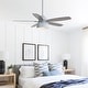 preview thumbnail 12 of 11, 52-Inch Premium Cement Gray Ceiling Fan With Light,E26 Bulb Included,Remote Control,DC Motor,5 Plywood Blades