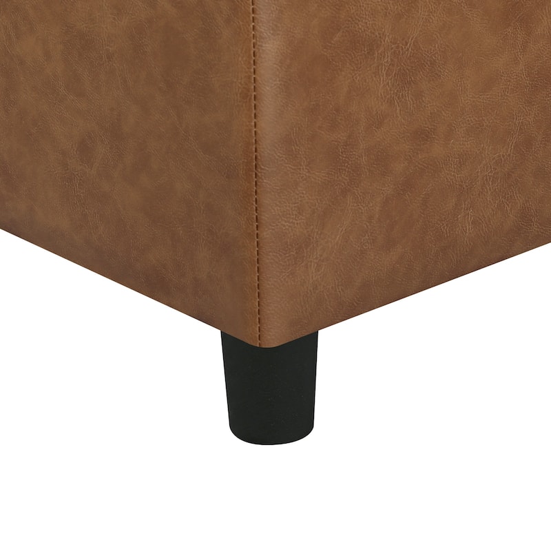 Adeco 35" Tufted Rectangular Storage Ottoman Bench