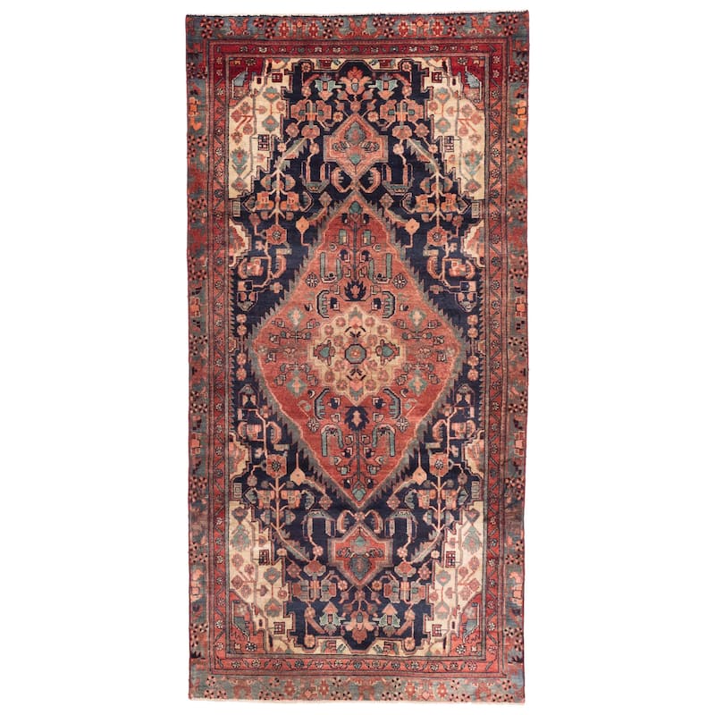 ECARPETGALLERY Hand-knotted Anadol Dark Navy Wool Rug - 4'9 x 9'8