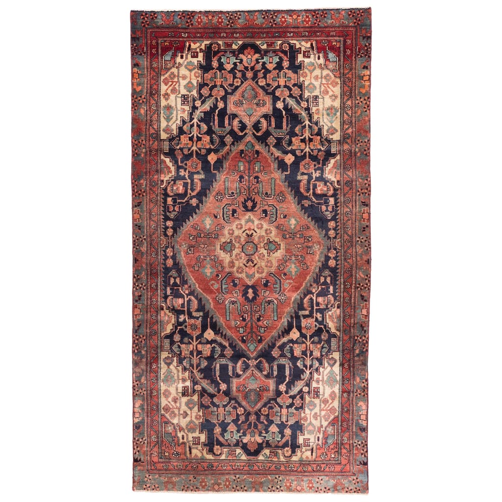 ECARPETGALLERY Hand-knotted Anadol Dark Navy Wool Rug - 4'9 x 9'8