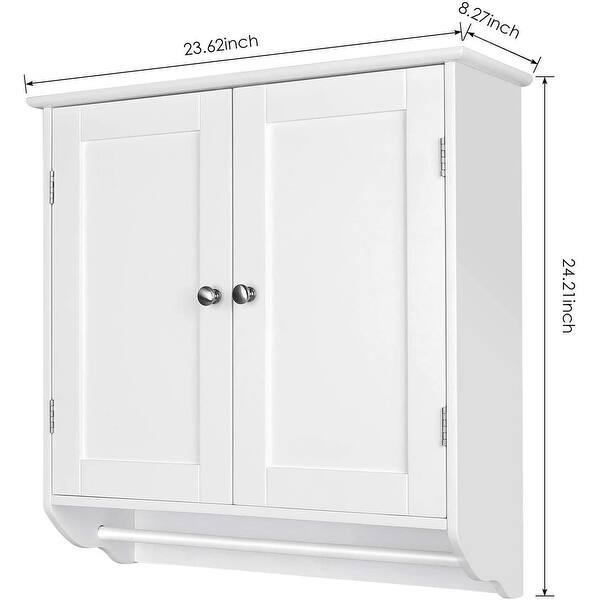 Bathroom Wall with Double Door Cupboard and Adjustable Shelf