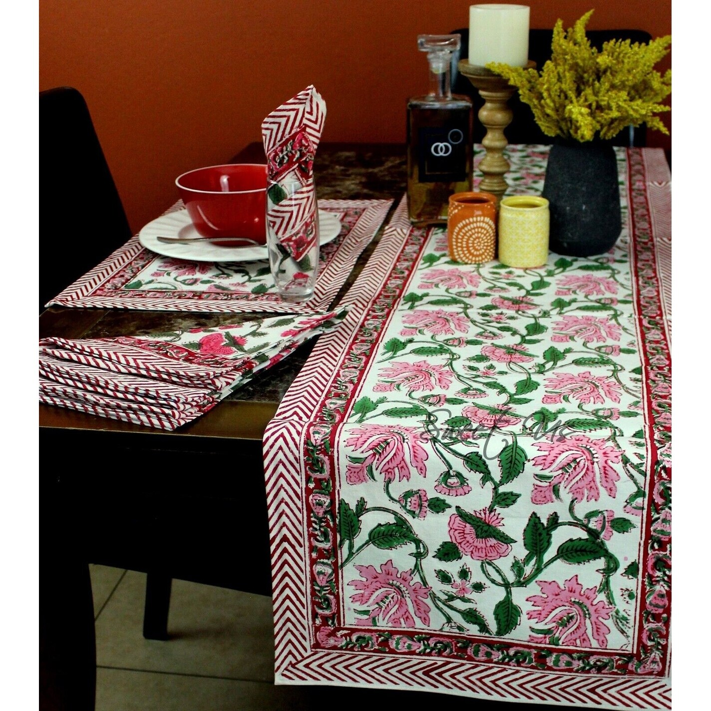 Block-print cotton tablecloths - Designs By Origin