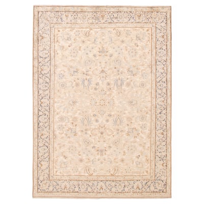 ECARPETGALLERY Hand-knotted Antalya Vintage Ivory Wool Rug - 6'10 x 9'4