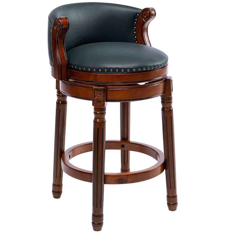 Seat height 26'' Cow top Leather Wooden Bar Stools