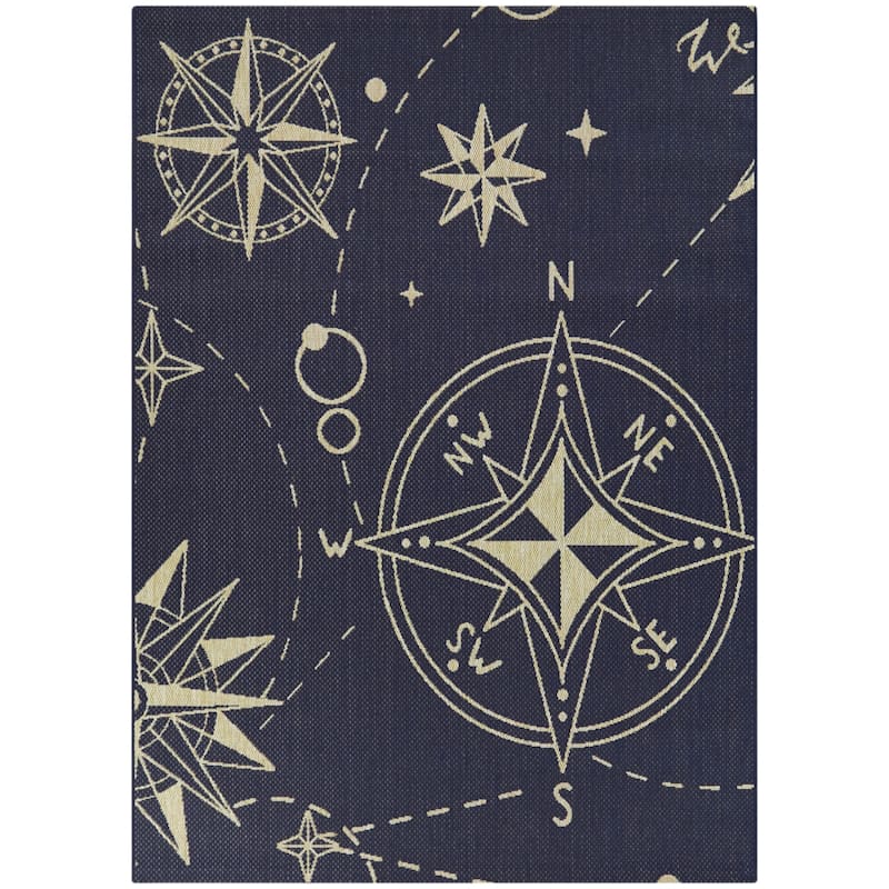 Rozalie Nautical Compass Indoor/Outdoor Area Rug
