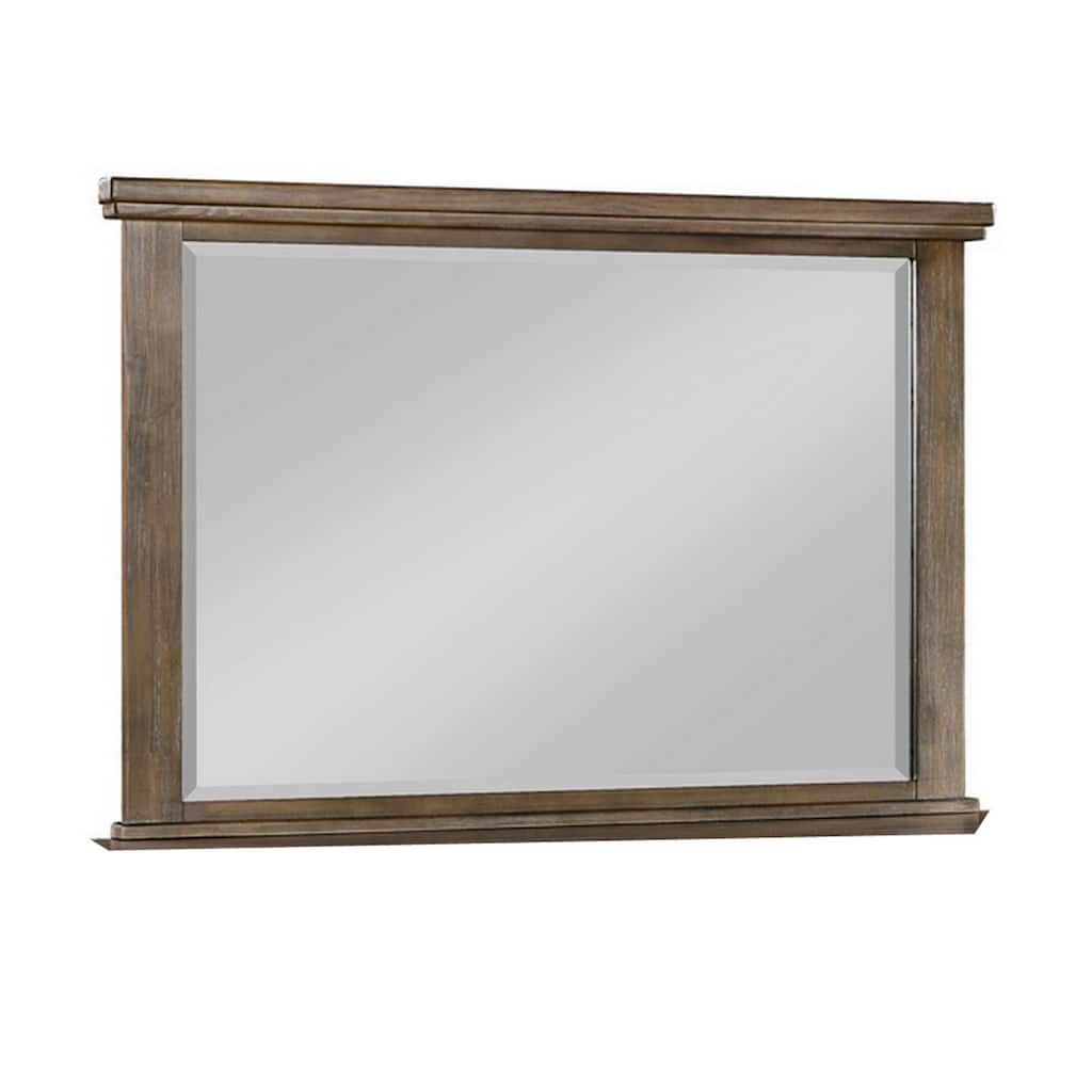 Lan 40 x 47 Dresser Mirror, Tempered Glass, Rectangular, Rustic Taupe