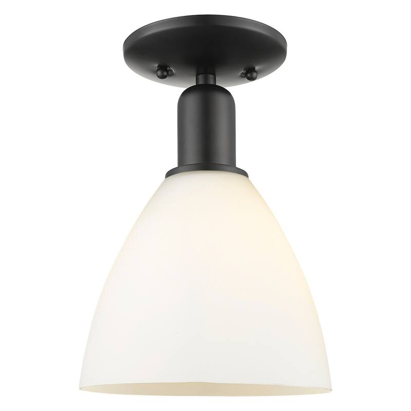 Innovations Lighting 716-1C-11-8 Bristol Semi-Flush Bristol 8" Wide - Matte Black / Matte White