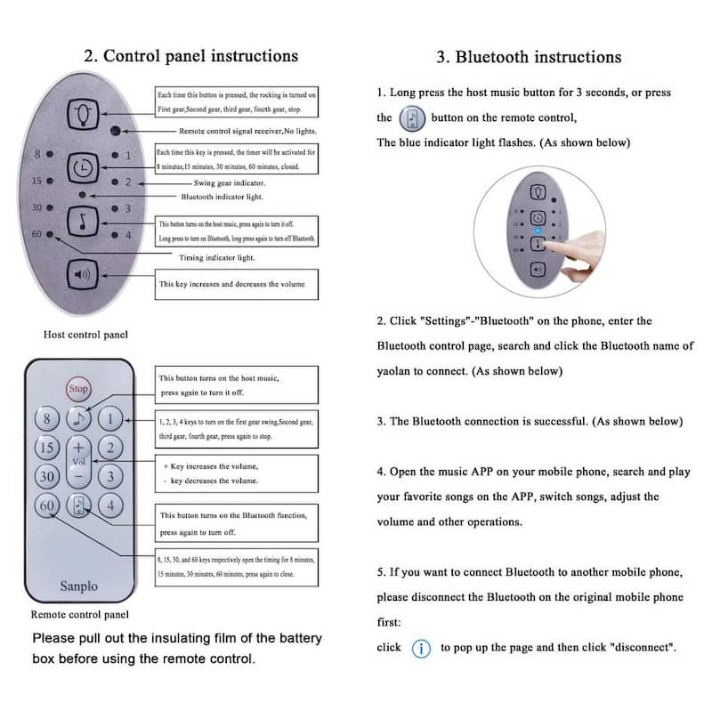 Lofn Electric Baby Bouncer Bluetooth Swing Chair Cradle Rocking Bassinet