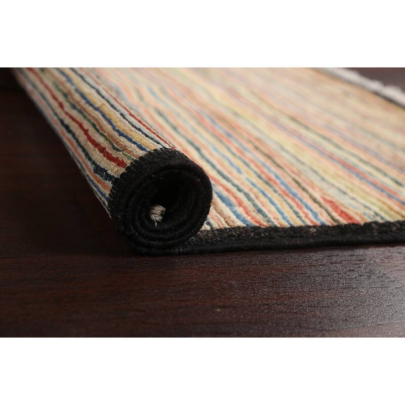 Modern Gabbeh Kashkoli Wool Area Rug Hand-knotted Home Decor Carpet - 2'6" x 3'9"