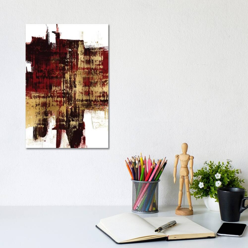 iCanvas "Kinetic Gold on Red II" by Alex Wise Canvas Print