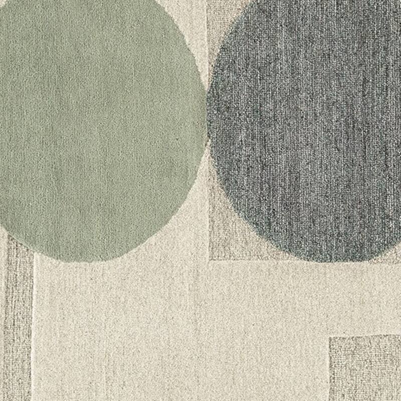 Laen 5 x 7 Medium Area Rug, Hand Tufted Geometric Shapes, Gray Wool - 5 x 7