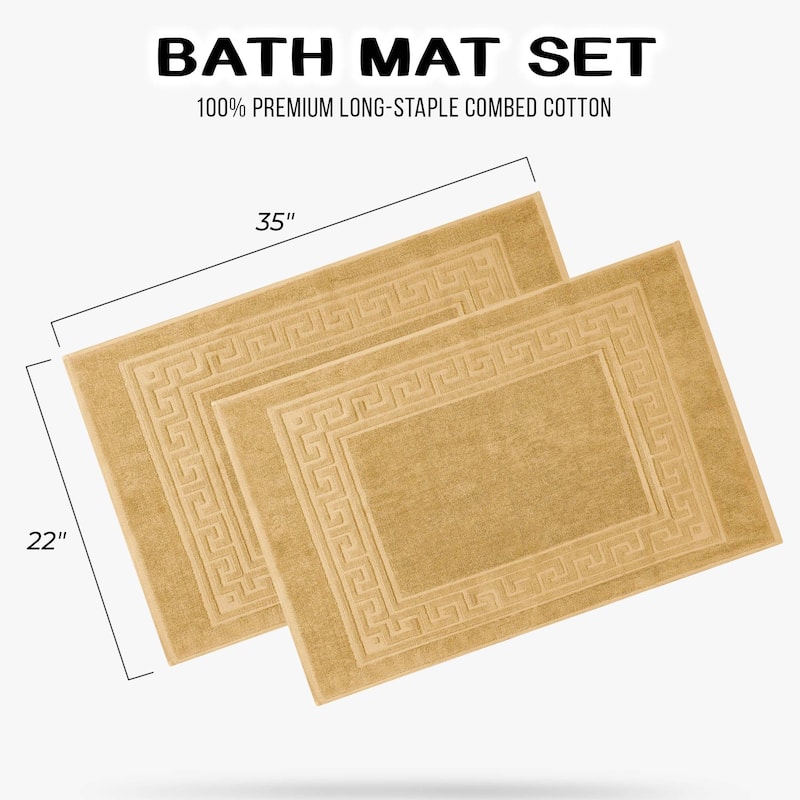 Superior Plush & Absorbent 900 GSM Cotton Bath Mat - (Set of 2)