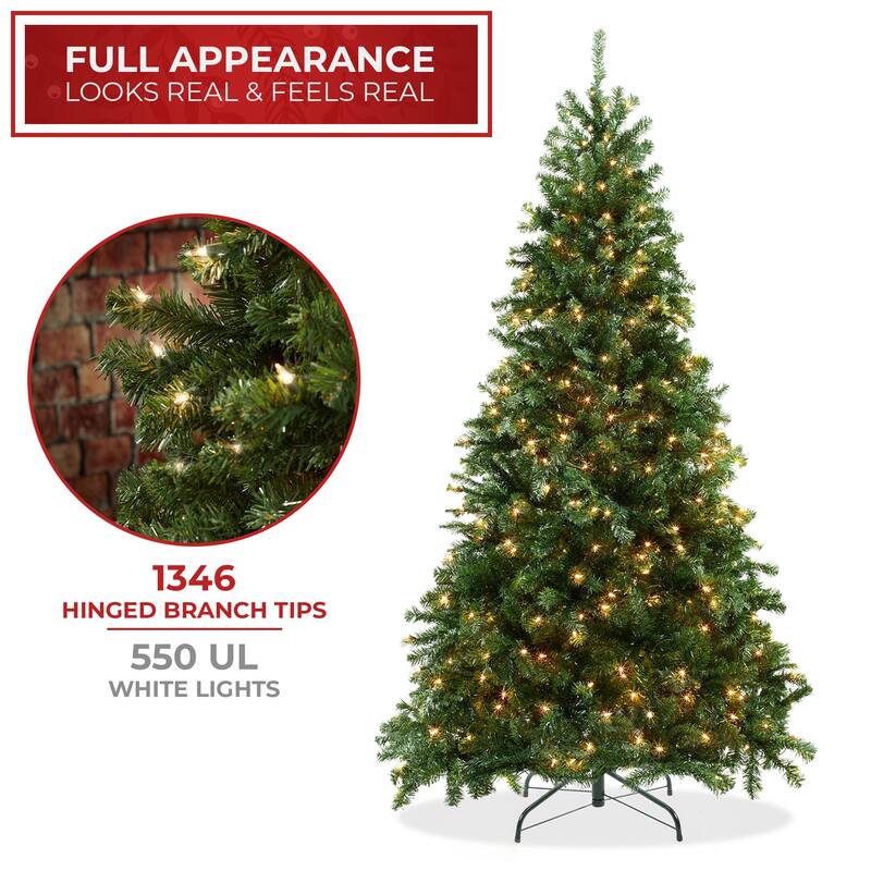 PreLit Realistic Green Spruce Artificial Christmas Tree Stand