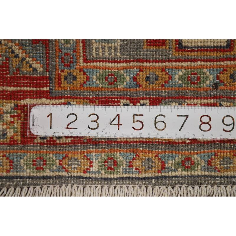 Traditional Kazak Rug Handmade Oriental Grey Wool Carpet - 2'0"x 3'0"