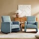preview thumbnail 17 of 35, Julia 29.5"W Modern Solid Wood Nursery Rocking Chair with Lumbar Pillow Set of 2 by HULALA HOME Blue