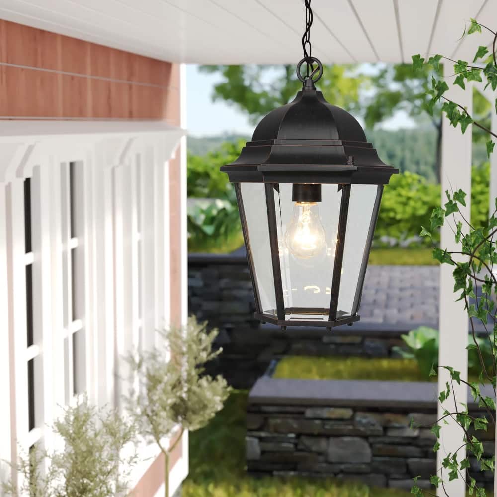 JM 1 Light Outdoor Hanging Lantern in Oil Rubbed Bronze - Oil Rubbed Bronze