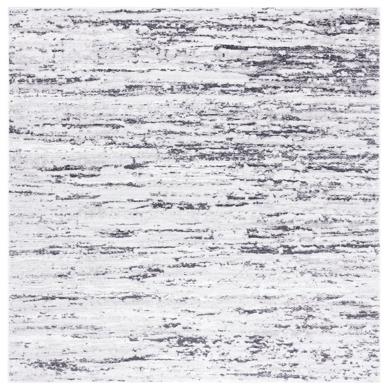 SAFAVIEH Amelia Modern Abstract Rug - 6'7" Square - Light Grey/Charcoal - Square