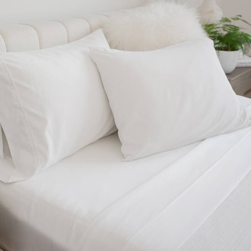 Jennifer Adams Botanical Dream 1000TC Bamboo Blend 4pc. Sheet Set - White - King