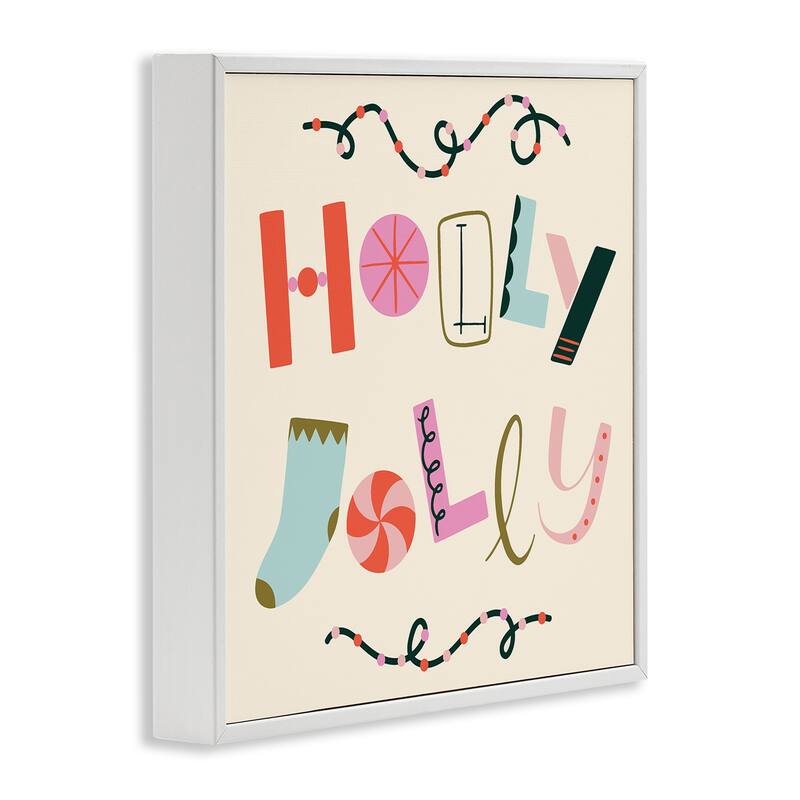 Stupell Holly Jolly Eclectic Holiday Framed Giclee Art Design By Sazerelli Designs
