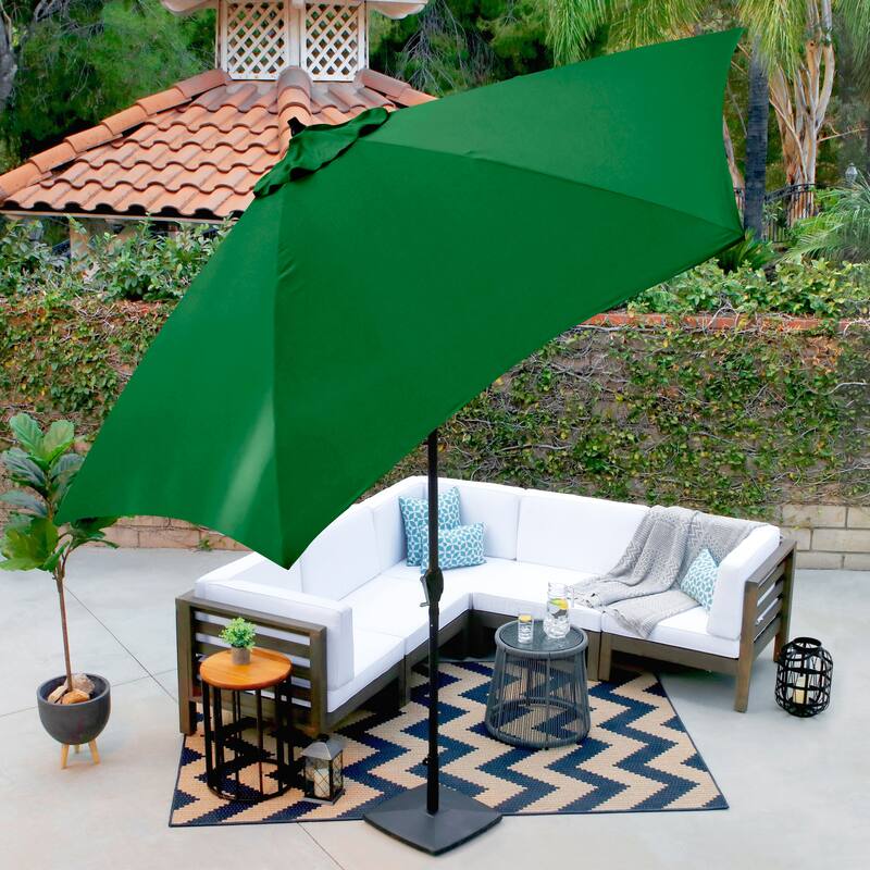 Astella Aluminum 11ft Crank Open Push Button Tilt Outdoor Patio Umbrella