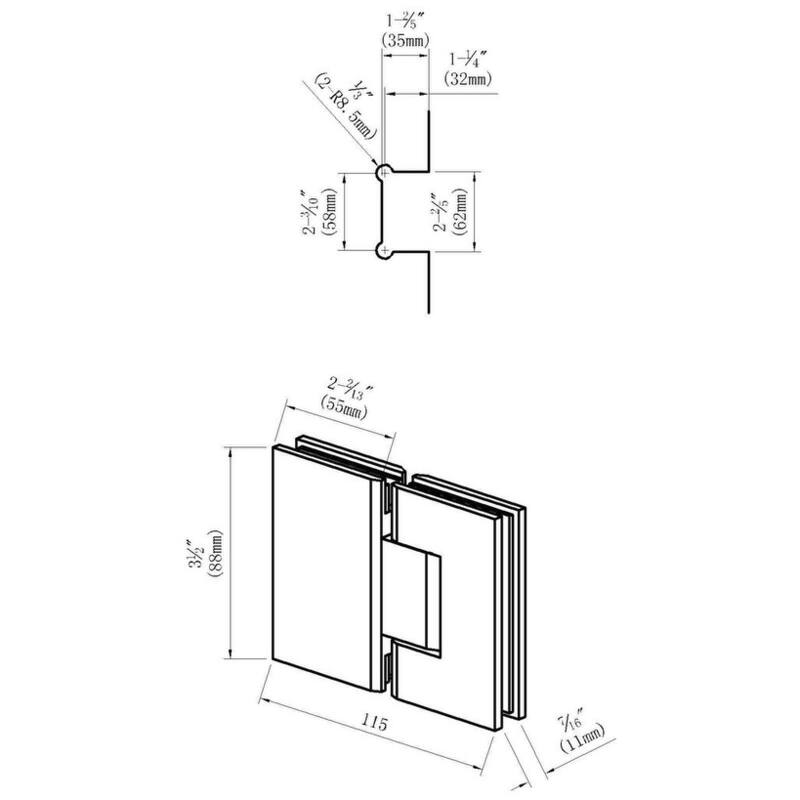 ELEGANT Frameless Pivot Shower Door Glass Wall Mount Hinge Replacement Parts