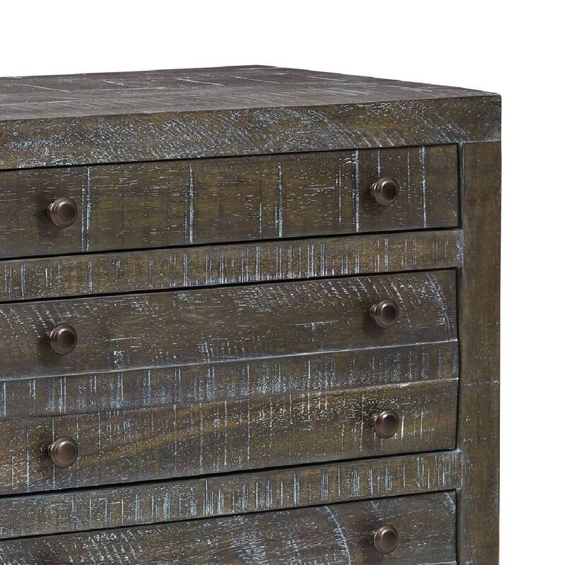 29 Inch Cas Sengon Tekik 3 Drawer Nightstand, Rough Hewn, Rustic