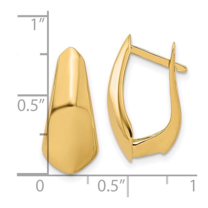 Curata 14k Yellow Gold Polished 20.53x9mm Medallion Hoop Earrings