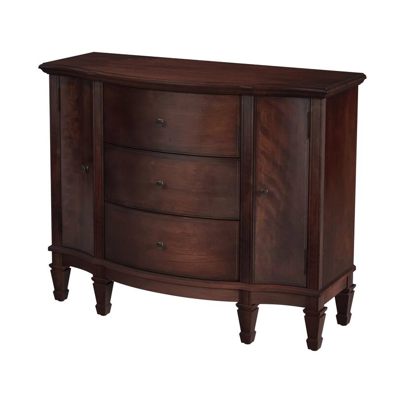 Sheffield 3 Drawer 2 Door Accent Cabinet - Brown