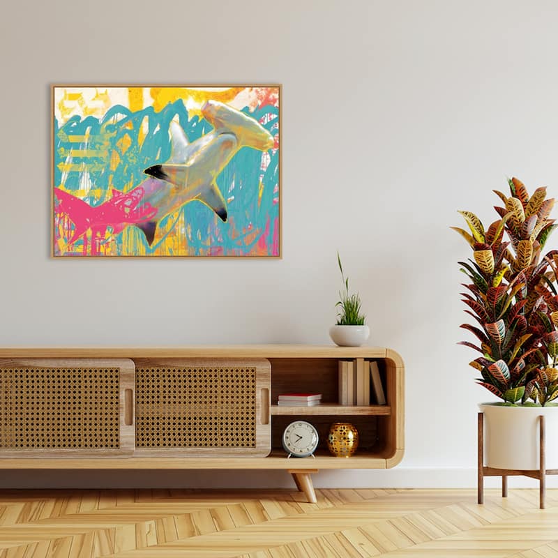 Amanti Art Swim by Porter Hastings Framed Canvas Wall Art Print - Sylvie Maple