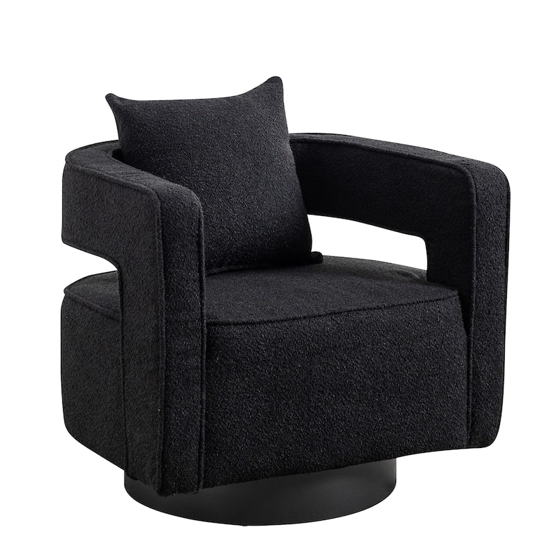 29.0"W Swivel Accent Open Back Chair Modern Comfy Sofa Chair With Base For Nursery Bedroom Living Room Hotel Office