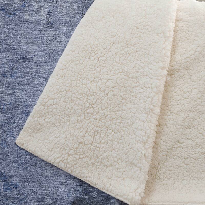 Premium Machine Washable Modern Contemporary Sherpa Throw Blanket