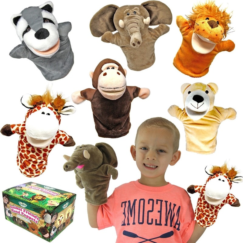 6Pcs Kids Hand Puppet Set with Working Mouth - Multicolor
