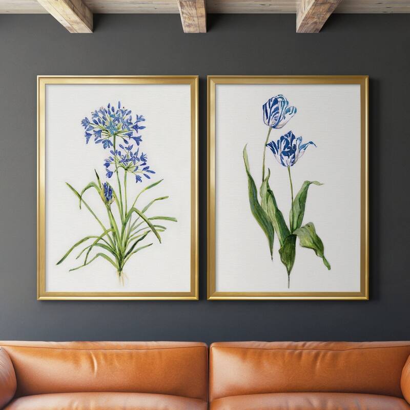 Blue Lively Botanical I Premium Framed Print - Ready to Hang - Multi-Color