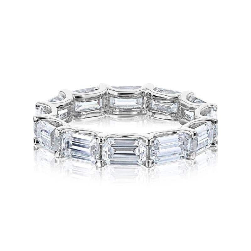 Kobelli Lab Grown Diamond 14k Solid Gold East-West 5x3mm Emerald-cut Eternity Ring (DEF/VS)