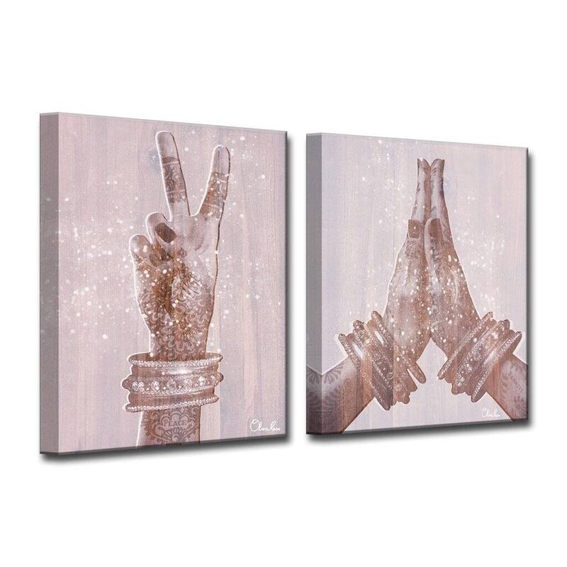 The Curated Nomad 'Peace and Namaste' 2-piece Art by Olivia RosePink