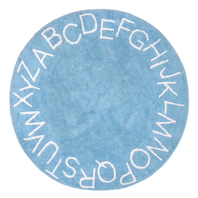 Nuloom Alphabet SpinClean Washable Round Rug