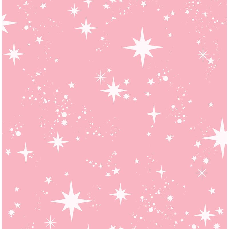 Advantage Twinkle Pink Starry Skies Wallpaper