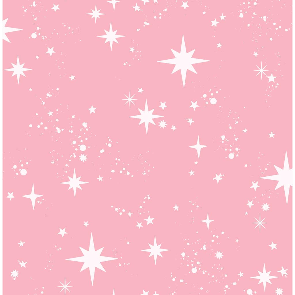 Advantage Twinkle Pink Starry Skies Wallpaper