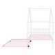 preview thumbnail 12 of 10, Twin Size Metal House Bed with Twin Trundle & Slats, Kids Bed Frame with Headboard and Footboard, for Kids, Girls, Boys, Pink
