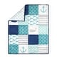 preview thumbnail 3 of 2, The Peanutshell Nautical Whale Navy/Aqua 3 Piece Baby Crib Bedding Set
