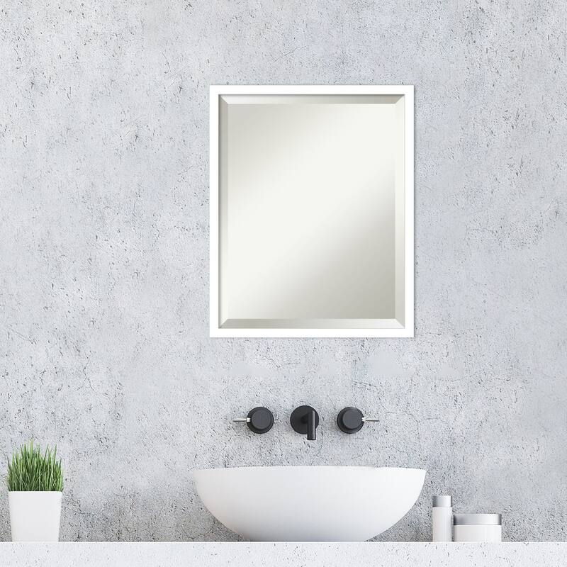 Beveled Wood Bathroom Wall Mirror - Svelte Frame