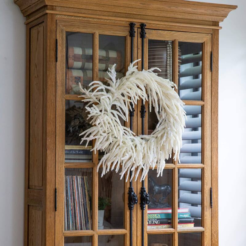 24-in Artificia Real Touch White Norfolk Island Pine Wreath