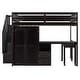 preview thumbnail 57 of 55, Space-Saving Loft Bed with Storage Stairs & Two Drawers, Wooden Full Bed Frmae wiht Shelves Wardrobe, Movable table & Side Desk