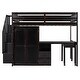 preview thumbnail 57 of 55, Space-Saving Multifunctional Loft Bed with Wardrobe, Stairs, Bookshelf, Drawers, Desk for Kids & Teens, Full Size