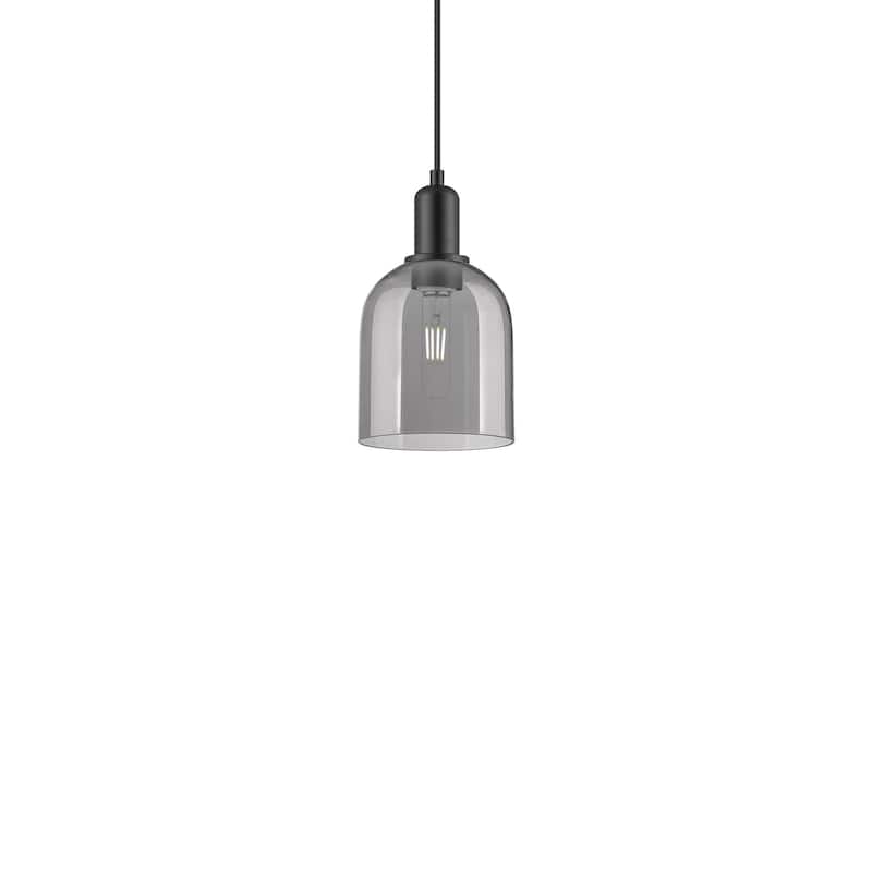 Innovations Lighting 716-1P-11-6 Bella Pendant Bella 6" Wide Mini - Matte Black / Light Smoke