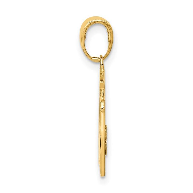 Curata 14k Yellow Gold 18" Teacher Frame Pendant Necklace - 21x17mm