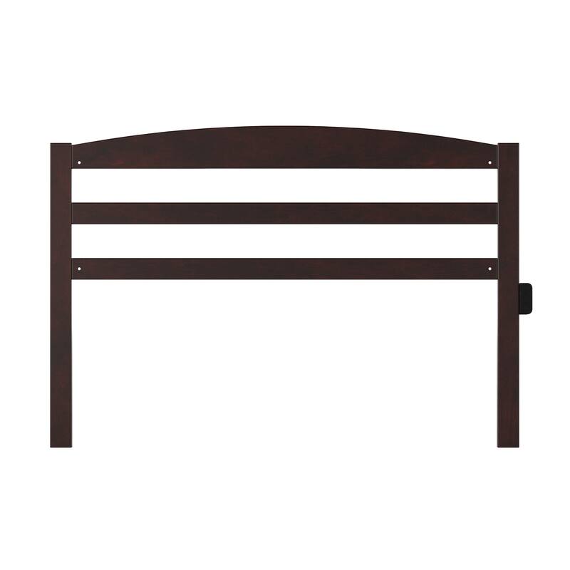 Arched Horizontal Slat Wood Queen Size Headboard in Espresso Finish with Timeless Classic Design