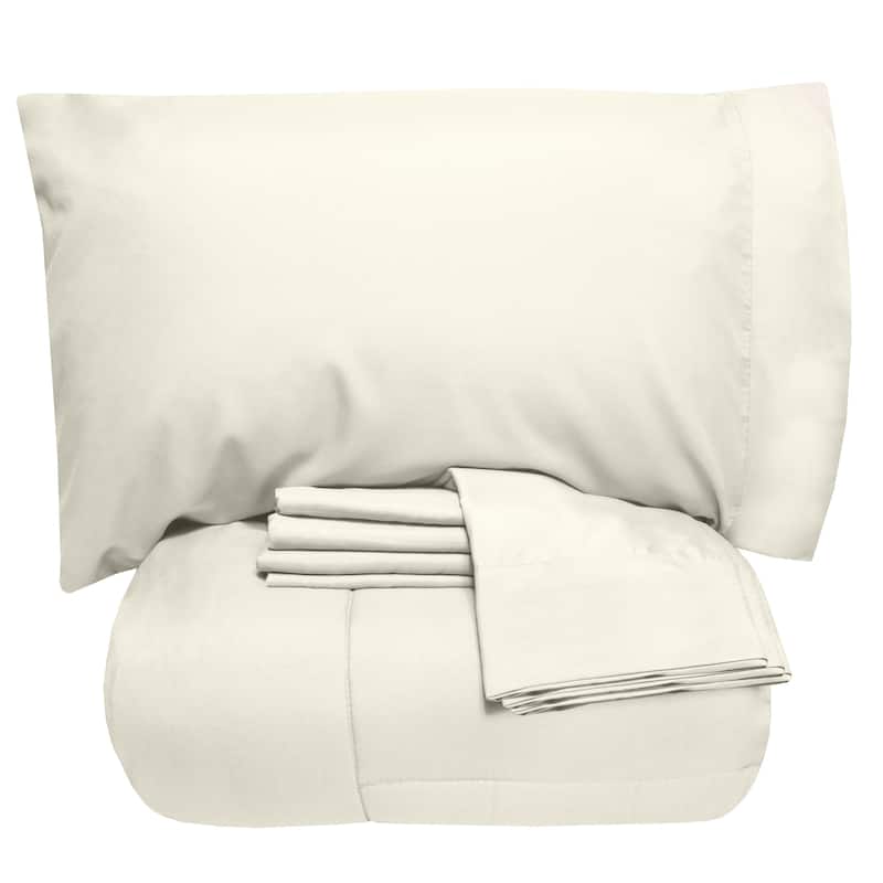 Sweet Home Collection Luxury Solid Bed-In-a-Bag with Sheet Set
